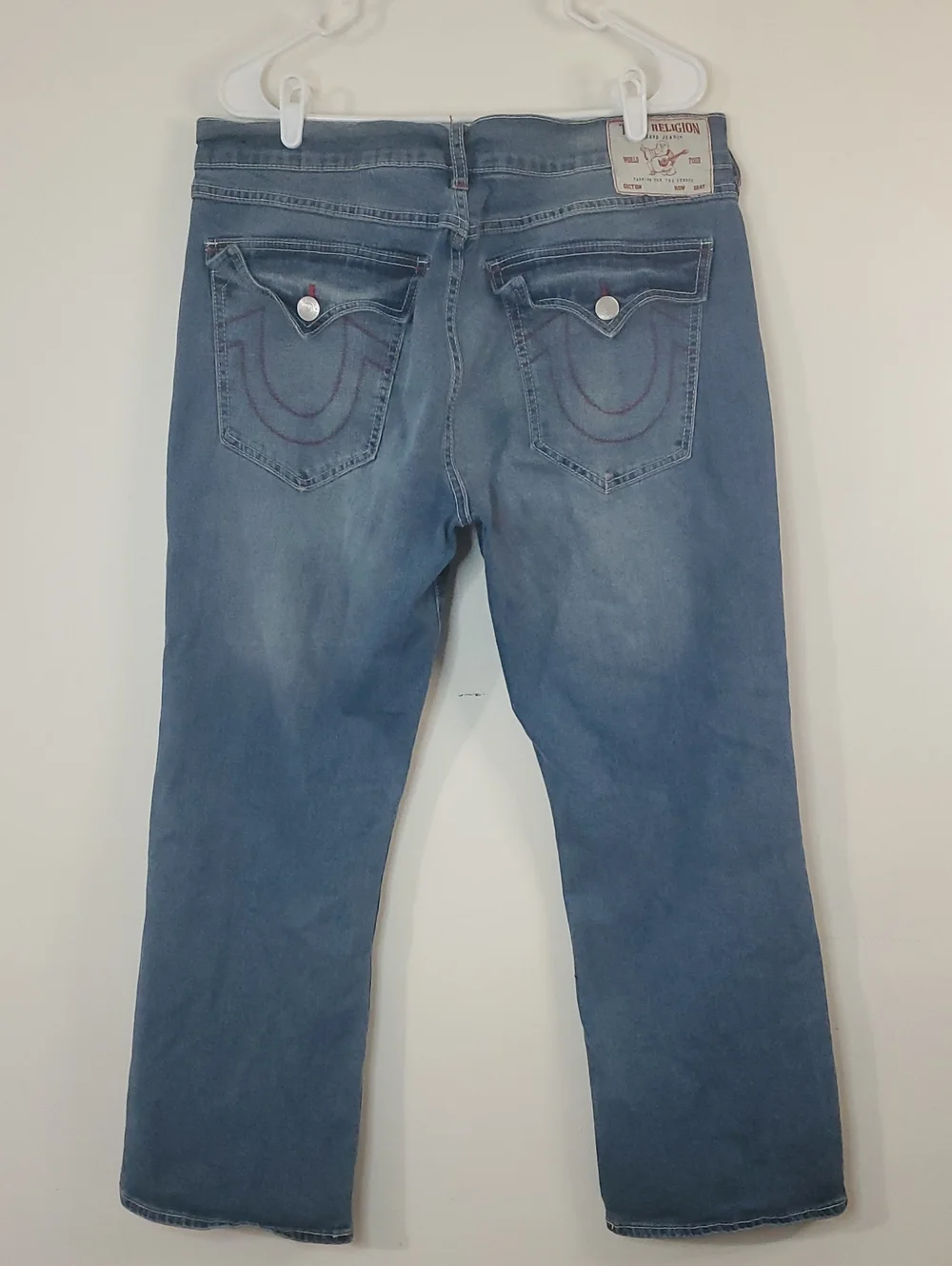 Men's True Religion Billy Flap Bootcut Jeans Size 36×29 Y2K Streetwear Stretch